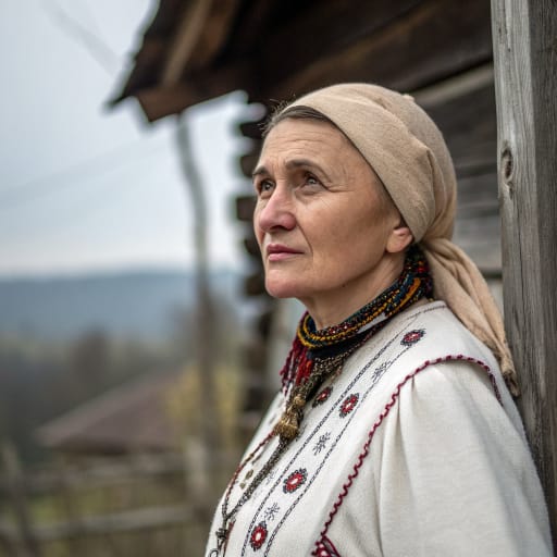 Hutsuls woman from Eastern Carpathian highlands: Ivano-Frankivsk, Chernivtsi and Zakarpattia regions of western Ukraine, and Maramureș and Suceava counties in northern Romania, related phenotype reference