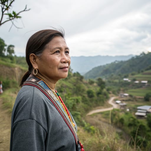 Ibaloi woman from Southern Benguet in the Cordillera of northern Luzon, Philippines, including Baguio, La Trinidad, Kabayan, Bokod, Itogon, Tuba and Tublay, with communities in adjacent Nueva Vizcaya and Pangasinan