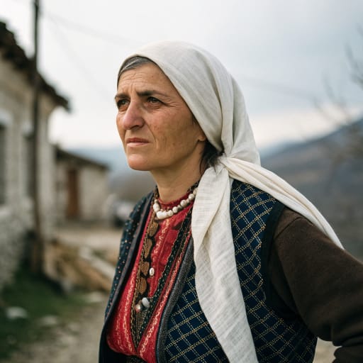 Illyrians woman from Western Balkans: the eastern Adriatic coast and its hinterland across modern Albania, Montenegro, Bosnia and Herzegovina, Croatia, Kosovo, and parts of Serbia and North Macedonia, related phenotype reference