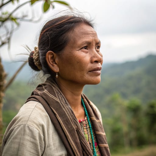 Ilongot woman from Upland forests of the southern Sierra Madre and Caraballo Mountains in northern Luzon, Philippines, mainly in Nueva Vizcaya, Quirino and Aurora provinces