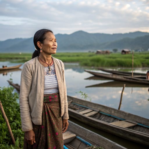 Intha woman from Inle Lake and the surrounding valley, Nyaungshwe Township, Shan State, Myanmar.