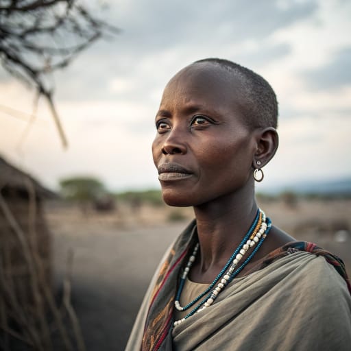 Iraqw woman from The Mbulu and Karatu highlands between Lake Eyasi and Lake Manyara, Manyara and Arusha regions of northern Tanzania, with later spread south into Babati and Hanang., related phenotype reference