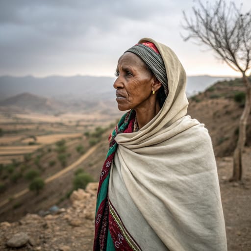 Irob woman from Irob district in the mountains of northeastern Tigray Region, Ethiopia, along the Eritrean border; centered on Dawhan and Alitena, related phenotype reference