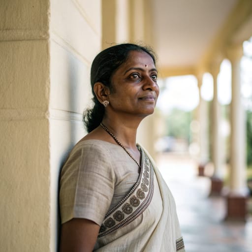 Iyengars woman from Tamil Nadu, especially around Srirangam and Kanchipuram, with long-settled communities in Karnataka and Andhra Pradesh, India; large urban and overseas diaspora, related phenotype reference