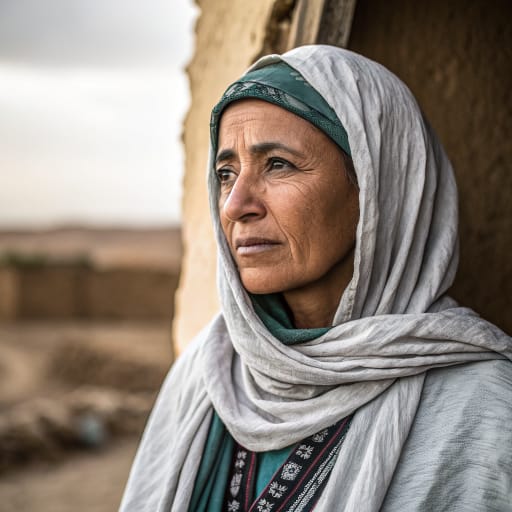 Iznassen woman from The Beni Snassen mountains and the neighboring Triffa and Angad plains of northeastern Morocco, around Berkane, near the Algerian border, related phenotype reference