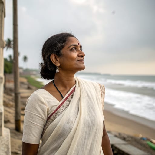 Jain Bunts woman from Tulu Nadu in coastal Karnataka, India, chiefly Dakshina Kannada and Udupi districts around Moodbidri, Karkala and Venur; urban communities in Mangaluru, Bengaluru and Mumbai, related phenotype reference