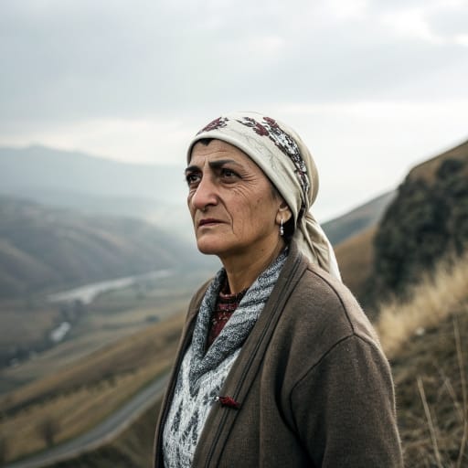 Javakhians woman from Javakheti plateau and the upper Mtkvari gorge in southern Georgia (Samtskhe-Javakheti region: Akhalkalaki, Ninotsminda and Aspindza), near the borders with Armenia and Turkey.