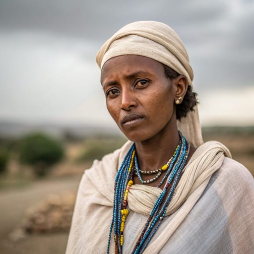 Jeberti woman from Highlands of Eritrea (Asmara and the central and southern plateau) and northern Ethiopia (Tigray, with communities in Gondar and Addis Ababa); diaspora in Sudan, Saudi Arabia, Europe and North America, related phenotype reference