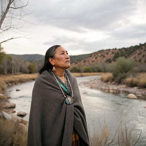Jemez woman from Walatowa (Jemez Pueblo) on the Jemez River in Sandoval County, New Mexico, United States, northwest of Albuquerque, related phenotype reference