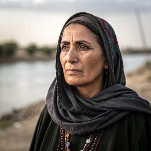 Jubur woman from Northern and central Iraq along the Tigris (Salahuddin, Nineveh, Kirkuk, Baghdad and areas to the south), and northeastern Syria along the Khabur River.