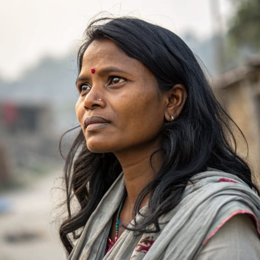 Julaha woman from Northern and eastern India (Uttar Pradesh, Bihar, West Bengal, Maharashtra), Pakistan, Bangladesh and the Nepal Terai