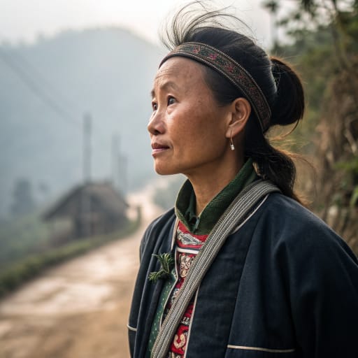 K'Ho woman from The Lam Dong plateau in Vietnam's southern Central Highlands, around Da Lat and Di Linh, with smaller communities in adjoining provinces.