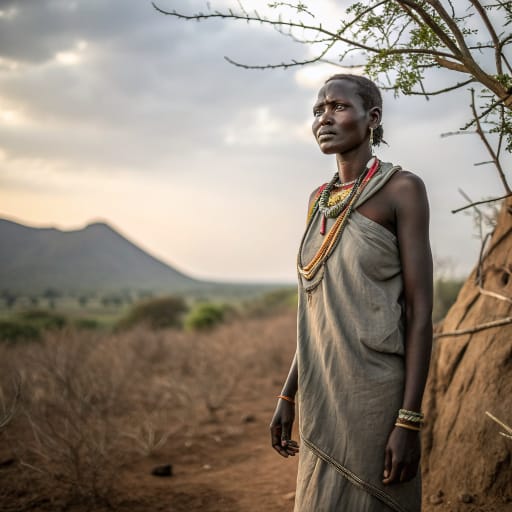 Kadaru woman from Hills north of Dilling in the northern Nuba Mountains, South Kordofan, Sudan