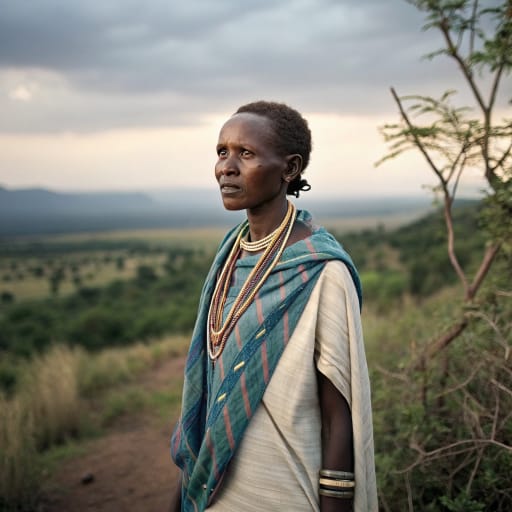 Kafficho woman from Kaffa Zone in the southwestern Ethiopian highlands, centered on the town of Bonga, South West Ethiopia Peoples' Region, Ethiopia, related phenotype reference