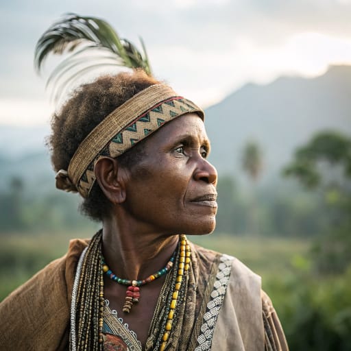 Kaluli woman from Bosavi (Great Papuan Plateau), Southern Highlands, Papua New Guinea — related phenotype reference