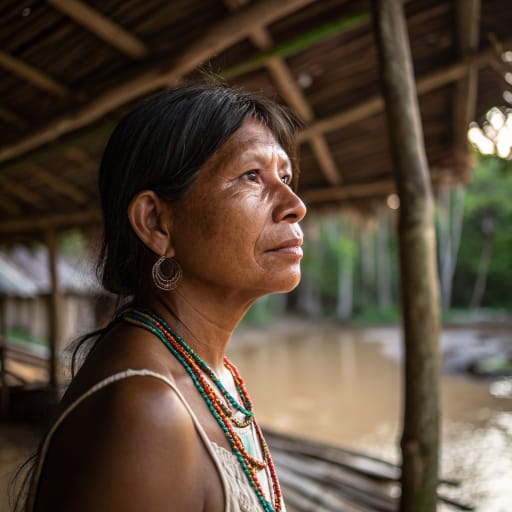 Kambeba woman from The Solimões and upper Amazon floodplain in Amazonas state, Brazil, with remnant communities near Iquitos in northeastern Peru, related phenotype reference