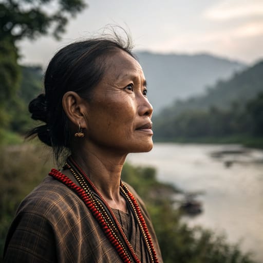 Kanakanavu woman from Upper Nanzixian River valley in Namasia District, Kaohsiung, Taiwan, mainly the villages of Takanua and Maya