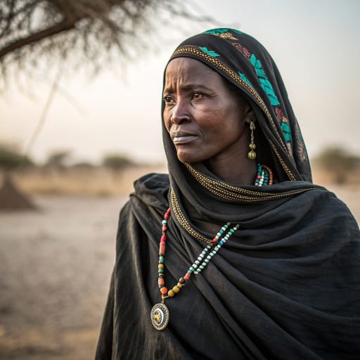 Kanembu woman from Kanem and Lac provinces of western Chad, north and east of Lake Chad, with smaller communities in southeastern Niger, related phenotype reference
