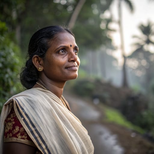 Kanikkaran woman from Southern Western Ghats around Agasthyamalai: Thiruvananthapuram and Kollam districts of Kerala, and Kanyakumari and Tirunelveli districts of Tamil Nadu, India