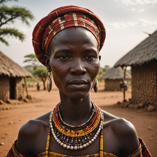 Karamojong woman from Karamoja region, northeastern Uganda