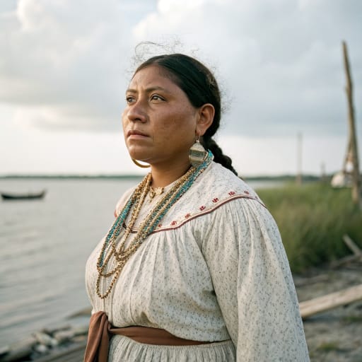 Karankawa woman from The Texas Gulf Coast from Galveston Bay south to Corpus Christi Bay, including the barrier islands and the lower Colorado and Brazos river valleys, United States., related phenotype reference
