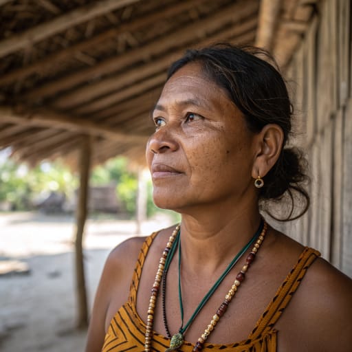 Kariri woman from The sertão of northeastern Brazil. Historically from the middle São Francisco River to Ceará, Paraíba and Piauí; today communities in Bahia (Mirandela), Alagoas (Porto Real do Colégio, Palmeira dos Índios), Ceará and Piauí.