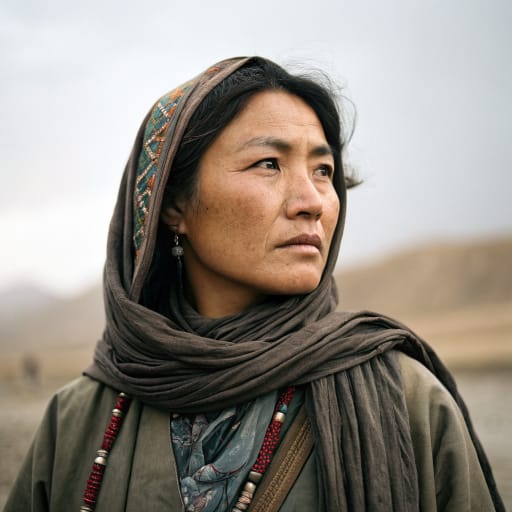 Katagans woman from Northern Afghanistan, mainly Kunduz, Baghlan and Takhar provinces; related clans among Uzbeks and Kazakhs in Central Asia and a Khatagin clan in Mongolia; origins on the Mongolian steppe, related phenotype reference
