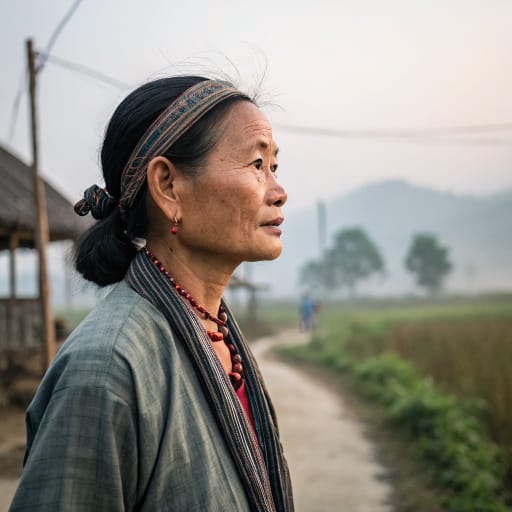 Katu (Cơ Tu) woman from Annamite Range, Quảng Nam and Thừa Thiên Huế, central Vietnam (and southern Laos) — related phenotype reference