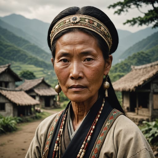 Kaxabu woman from The Puli Basin, Nantou County, central Taiwan, with ancestral lands on the Taichung plain