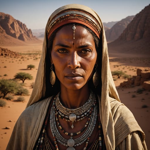 Kel Ahaggar woman from The Hoggar (Ahaggar) massif of far southern Algeria, centered on Tamanrasset, with historic ranges reaching toward the Niger and Mali borders, related phenotype reference