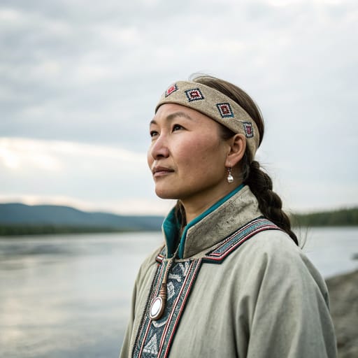 Kets woman from Middle and lower Yenisei River, Krasnoyarsk Krai, Russia — Northern Asia