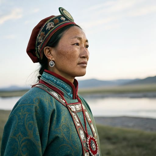 Khamnigan woman from Onon and Argun basin, Transbaikalia (Zabaykalsky Krai and Buryatia), Russia; also Mongolia and Inner Mongolia, China — Northern Asia
