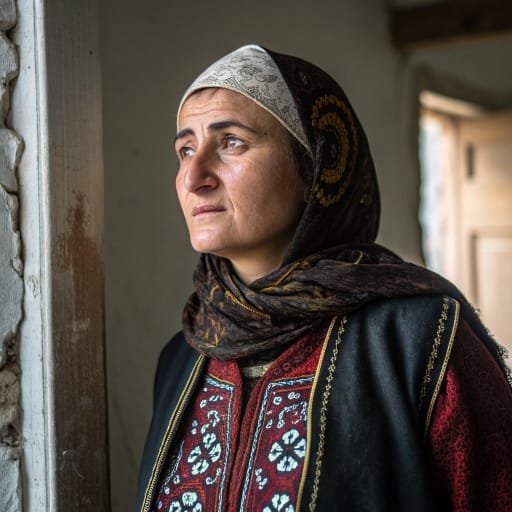 Khevsurians woman from Khevsureti, a high valley region on both slopes of the Greater Caucasus in northeastern Georgia (Dusheti Municipality); many now live in lowland Georgia and Tbilisi.