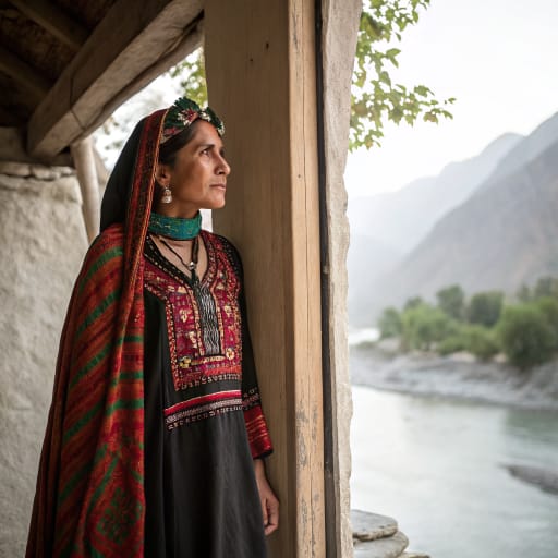 Kho (Khowar) woman from Chitral, Khyber Pakhtunkhwa, Pakistan; Gilgit-Baltistan — Southern Asia