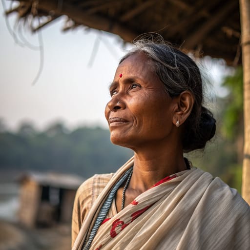 Khotta woman from The Ganges and Mahananda borderland: Malda and Murshidabad in West Bengal and Sahebganj and Pakur in Jharkhand, India, and Chapai Nawabganj in Bangladesh