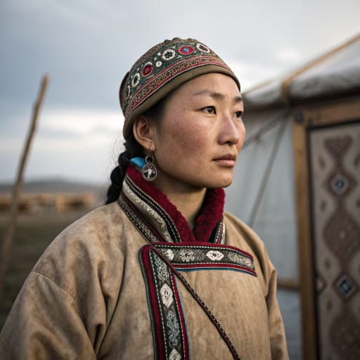 Kiyat woman from Onon and Kherlen river basins of northeastern Mongolia in the twelfth century; clan lines now live in Mongolia, Inner Mongolia (China), Kazakhstan, Uzbekistan and Karakalpakstan
