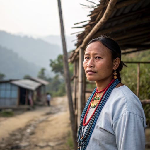 Koireng woman from Hill villages of Manipur, northeast India, mainly in Senapati and Kangpokpi districts north of the Imphal Valley