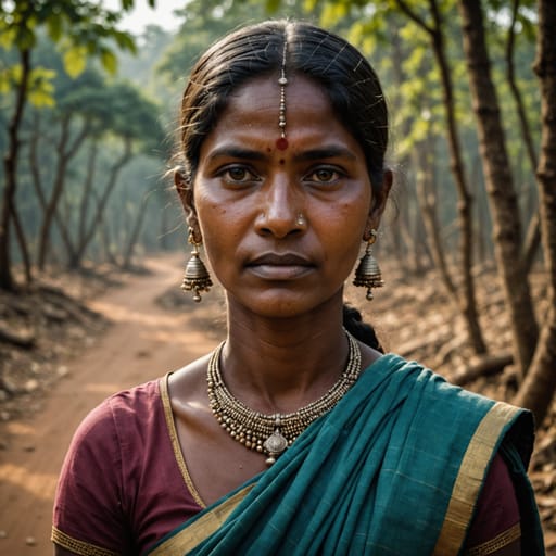 Koya woman from Forested Godavari River valley and nearby hills in Telangana and Andhra Pradesh, extending into southern Chhattisgarh and Malkangiri district, Odisha, India