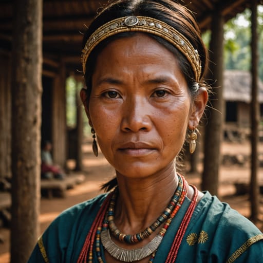Kreung woman from Ratanakiri Province, northeastern Cambodia