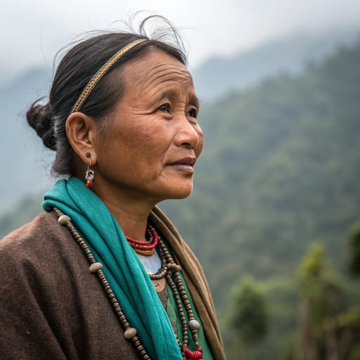Kulung woman from Hongu river valley (Mahakulung) in Solukhumbu district, eastern Nepal, with communities in Sankhuwasabha and Bhojpur; migrant populations in Sikkim and Darjeeling, India., related phenotype reference