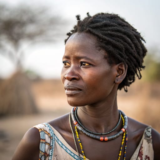 Kurumba woman from Northern Burkina Faso, mainly Soum and Loroum provinces around Aribinda, Djibo and Titao, with smaller communities in neighboring Mali, related phenotype reference