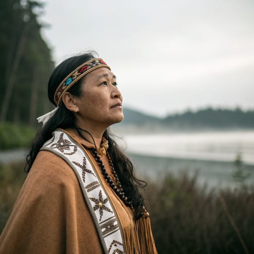 Kwagu'ł woman from Tsaxis (Fort Rupert), near Port Hardy on northern Vancouver Island, British Columbia, Canada, related phenotype reference