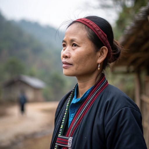 Lahu woman from Highlands of southwestern Yunnan, China, and Myanmar's Shan State, extending into northern Thailand, northwestern Laos and a small area of northern Vietnam