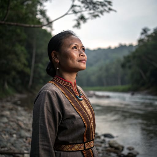 Lanoh woman from Upper Perak River valley around Lenggong, Hulu Perak district, Perak, Peninsular Malaysia