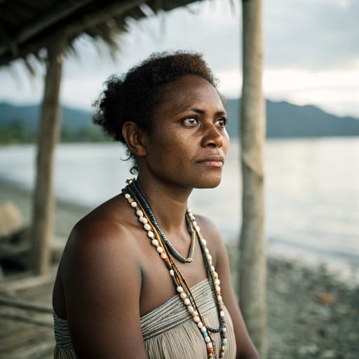 Lau (Malaita lagoon) woman from Lau Lagoon, northeastern Malaita, Malaita Province, Solomon Islands — Melanesia