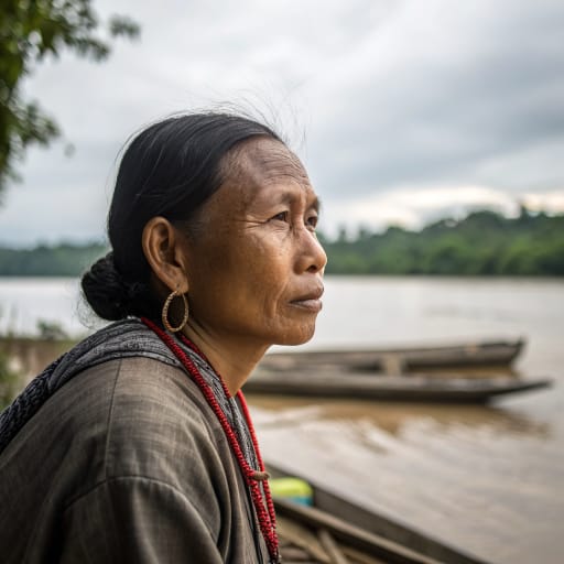 Lawangan woman from Eastern Barito River basin of Central Kalimantan (East, South and North Barito regencies), extending into West Kutai in East Kalimantan, Indonesian Borneo.