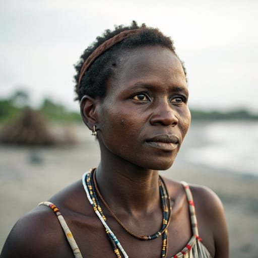 Lengue woman from Atlantic coast of Río Muni south of Bata, Litoral province, mainland Equatorial Guinea, toward the Gabon border, related phenotype reference