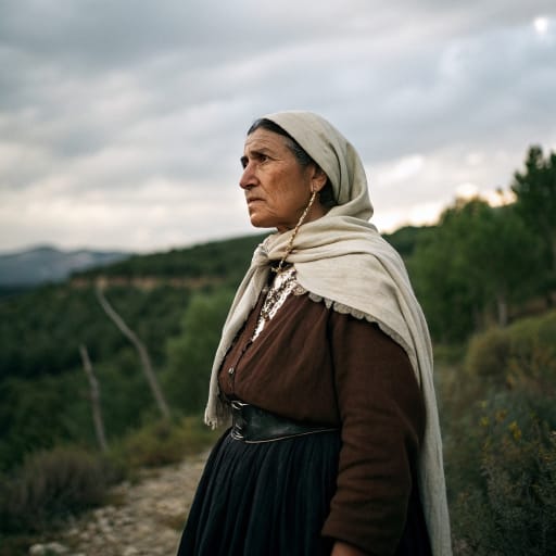Lobetani woman from The Sierra de Albarracín and Montes Universales highlands of eastern Spain, around Albarracín in the province of Teruel, related phenotype reference
