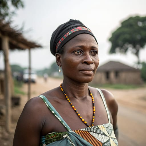 Logba woman from Volta Region of Ghana, east of Lake Volta in the Ghana-Togo Mountains, mainly along the Accra-Hohoe road in the Afadzato South area.