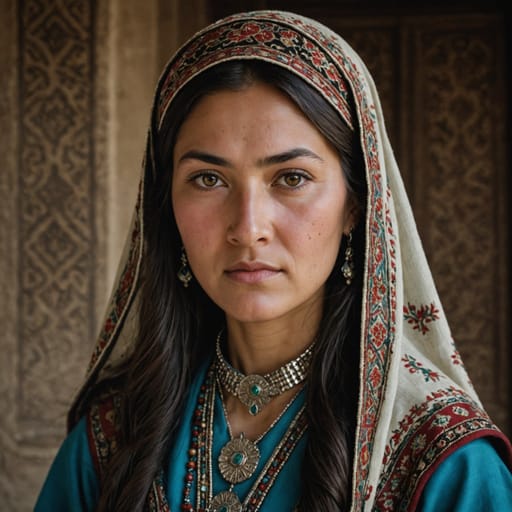 Lyuli woman from Uzbekistan and Tajikistan, chiefly the Ferghana Valley, the Samarkand and Bukhara regions and the Hisor valley; also Kyrgyzstan, Kazakhstan and northern Afghanistan, with migrant communities in Russia